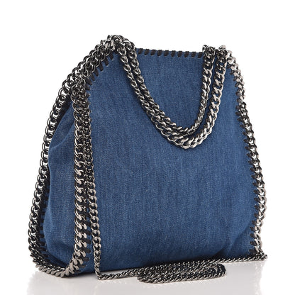 Stella McCartney Eco Denim Embroidered Mini Falabella Tote Cerulean 4 of 7
