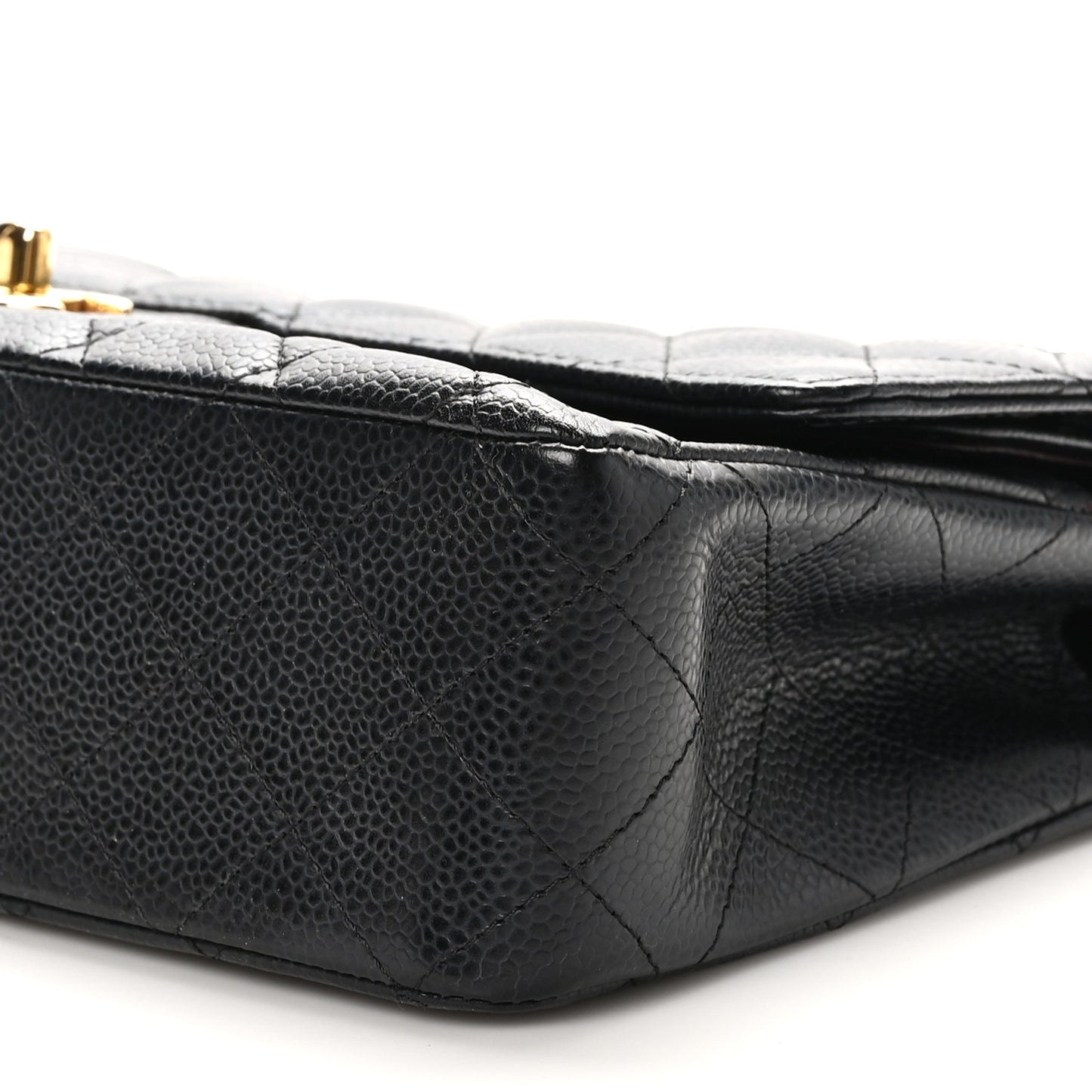Caviar Quilted Medium Double Flap Black