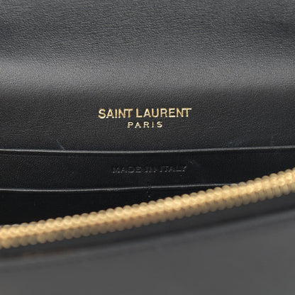 Saint Laurent Smooth Calfskin Classic Monogram Kate Tassel Chain Wallet Black 6 of 10