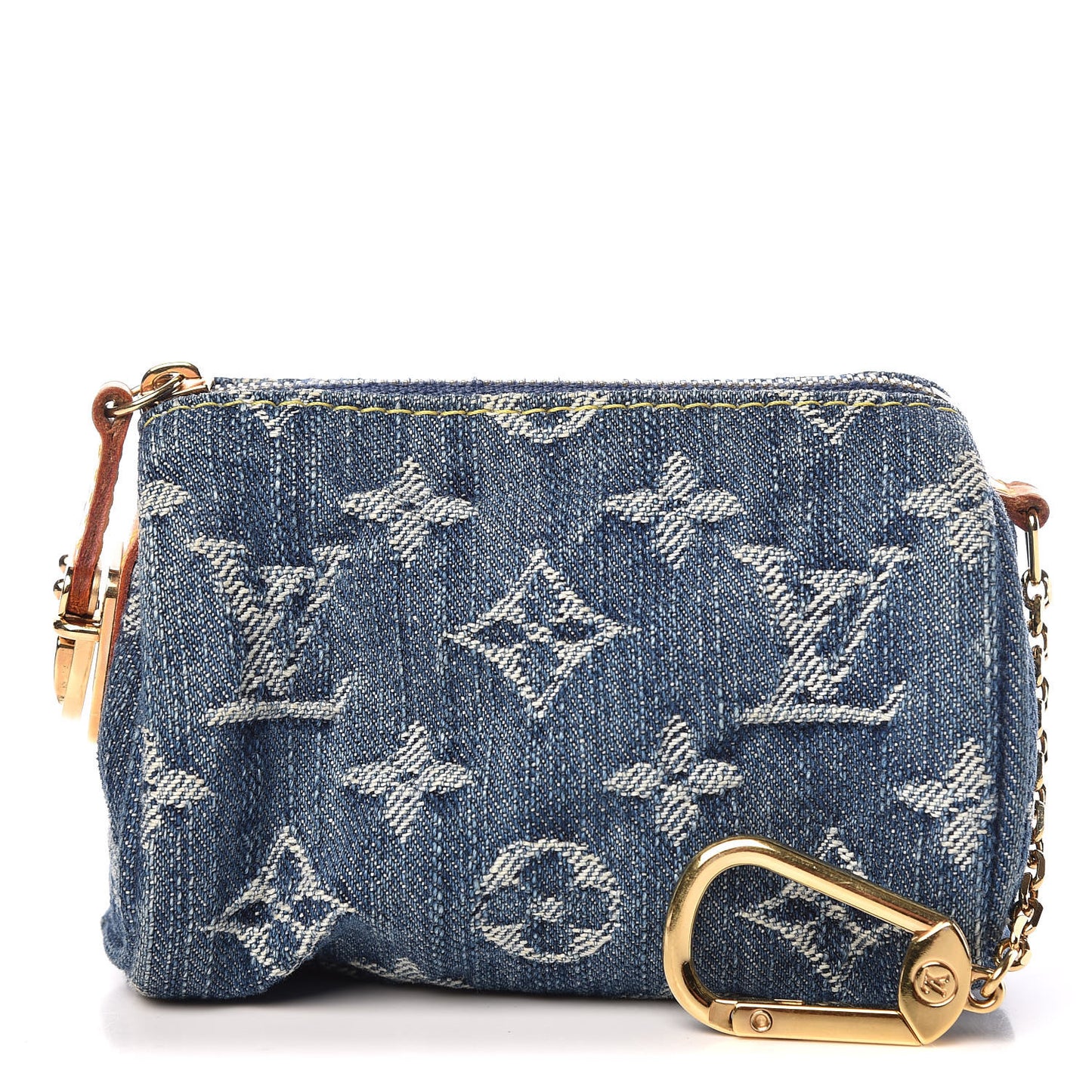 Monogram Denim Pochette Speedy PM Key Holder Blue