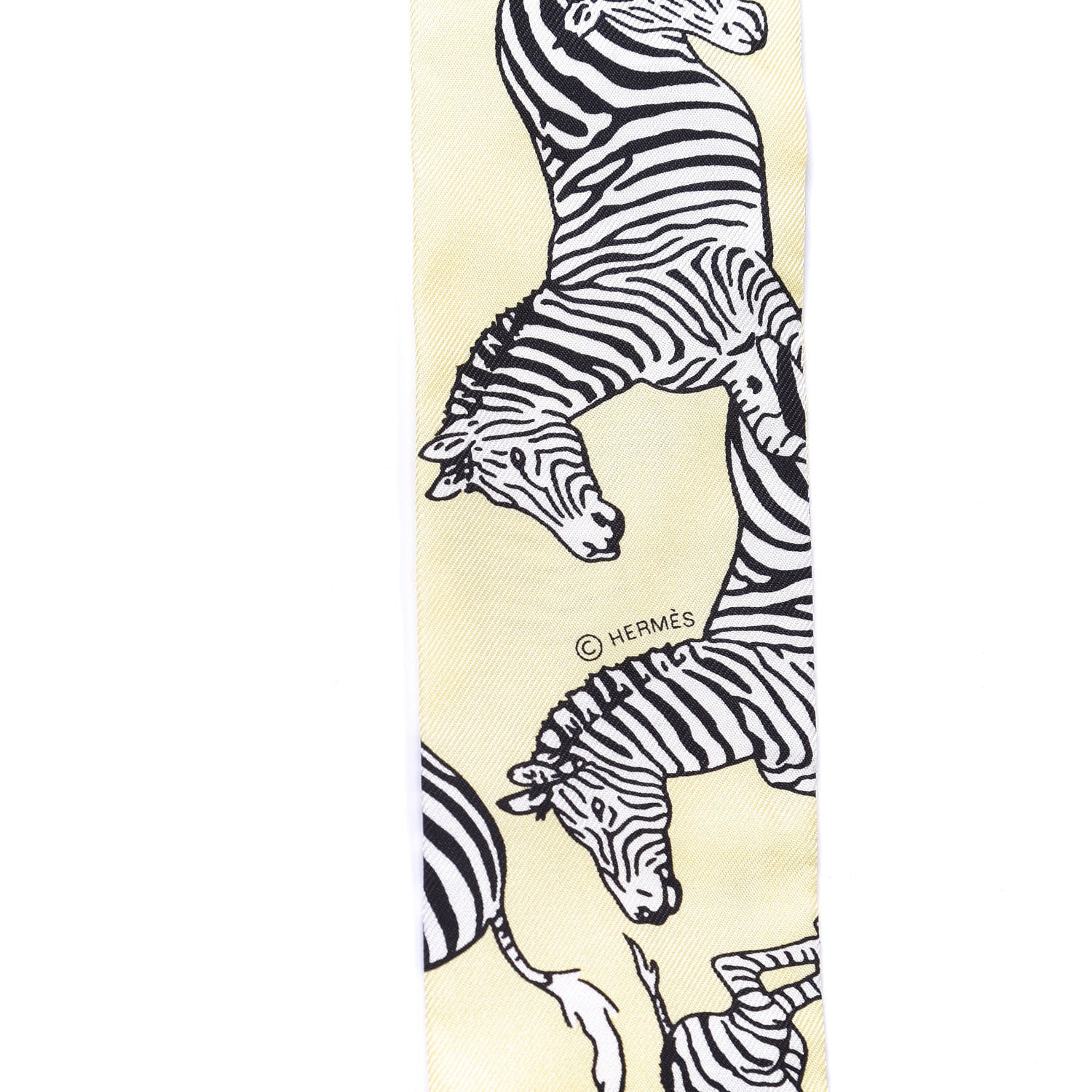 Hermes Silk Les Zebres Twilly Jaune Soufre Black 4 of 4