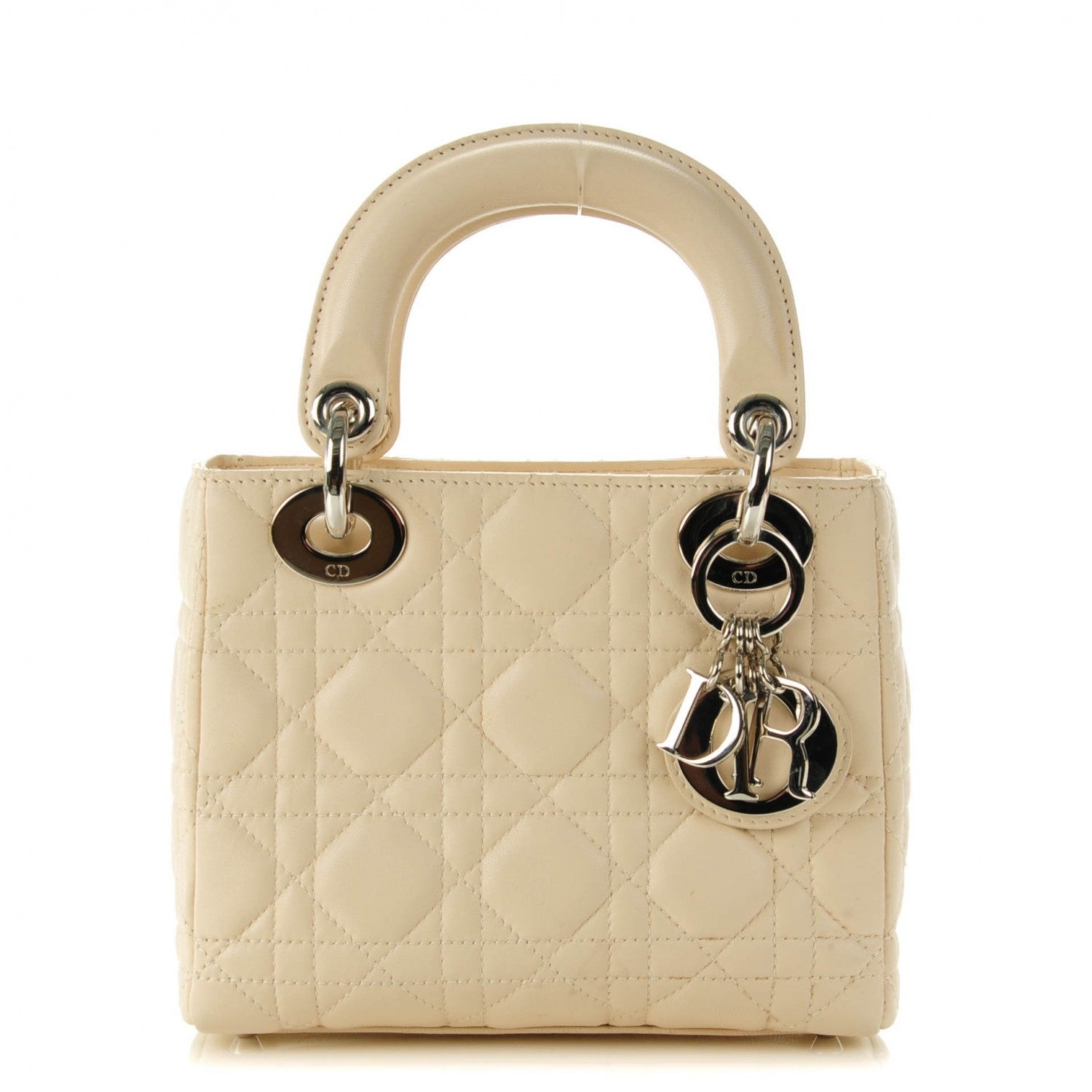 Christian Dior Lambskin Cannage Mini Lady Dior Light Beige 1 of 9
