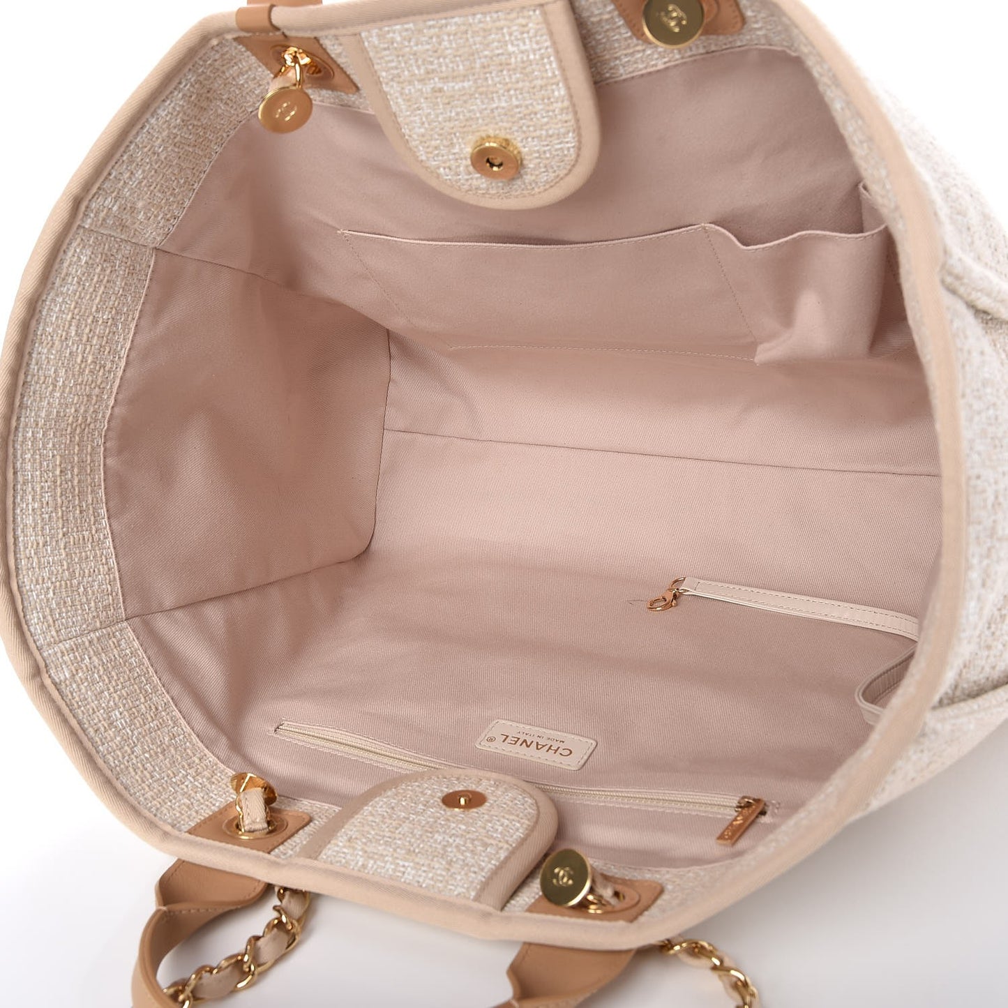 Canvas Large Deauville Tote Light Beige