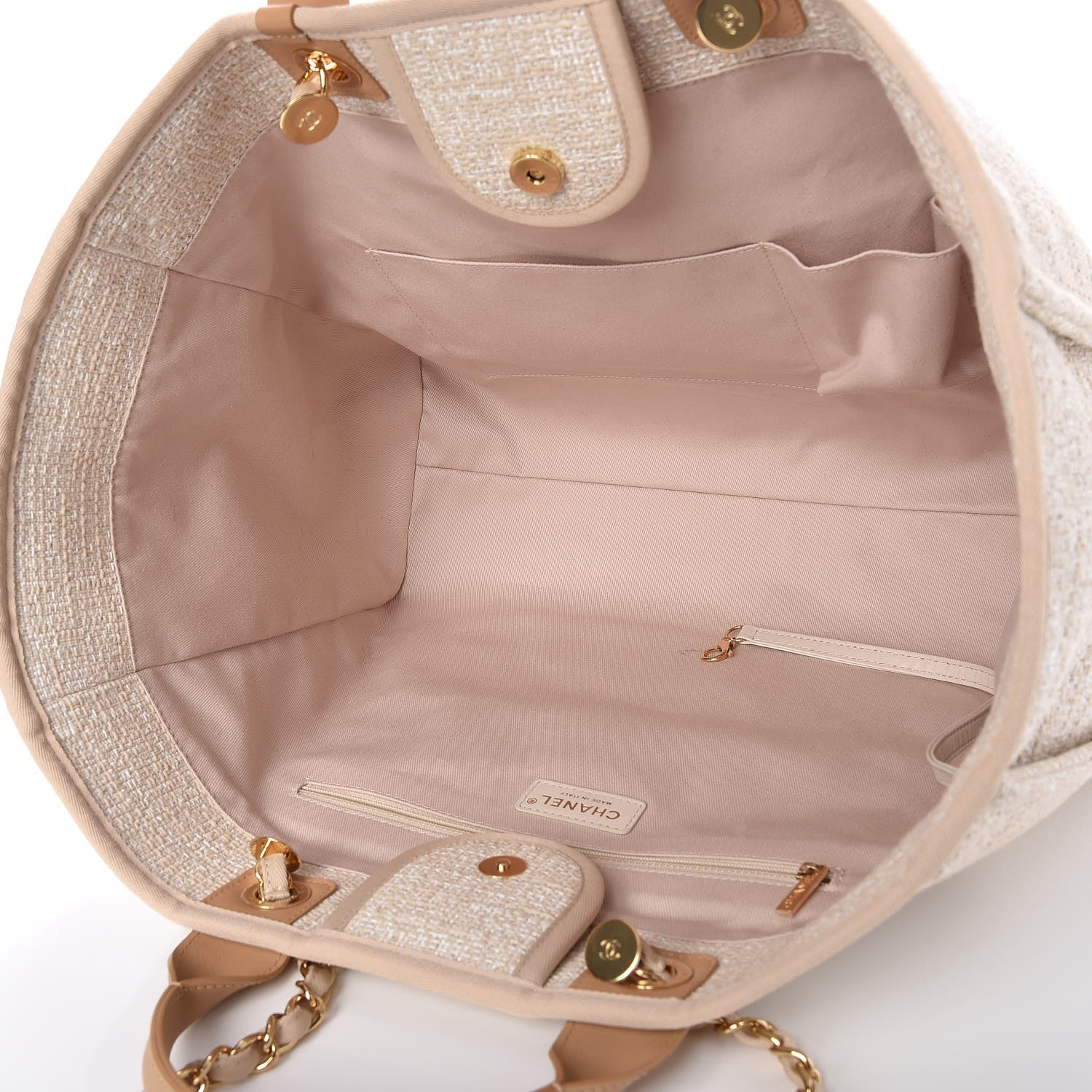Chanel Canvas Large Deauville Tote Light Beige 5 of 8
