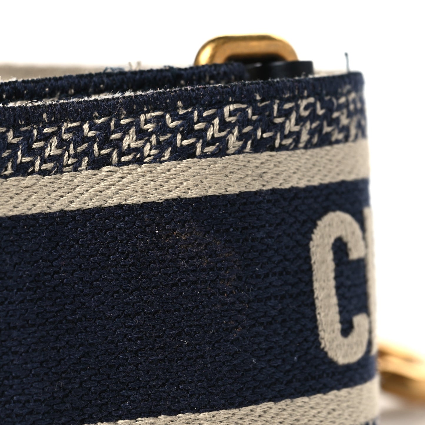 Canvas Embroidered Shoulder Strap Blue