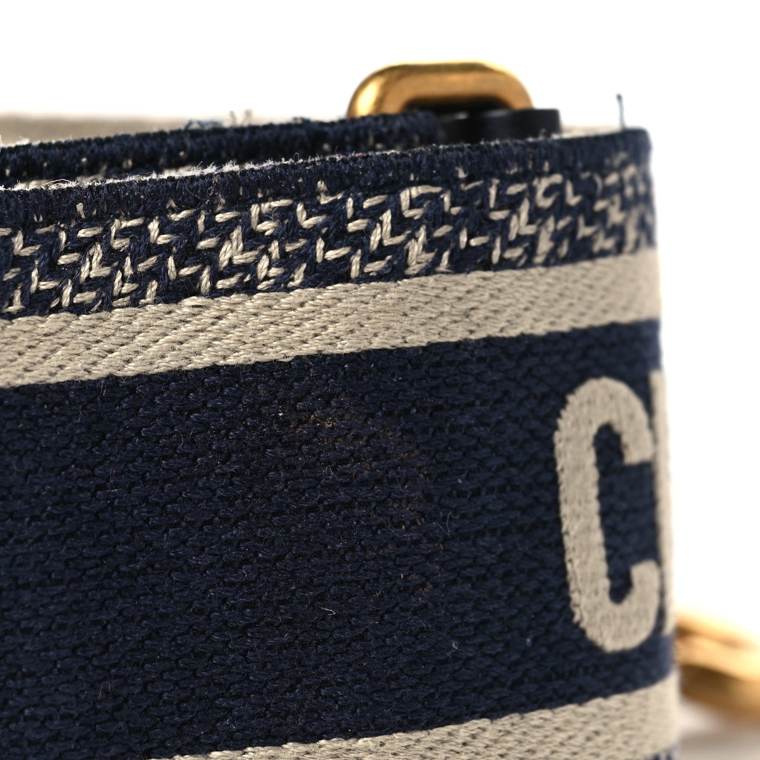 Christian Dior Canvas Embroidered Shoulder Strap Blue 6 of 6