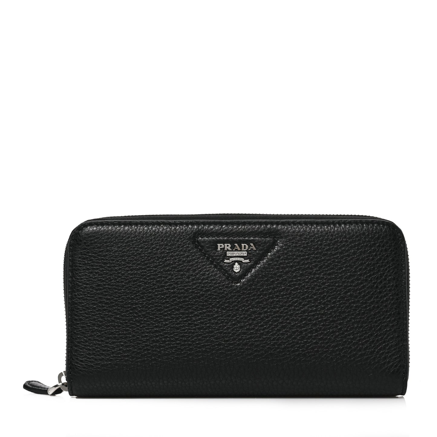 Vitello Daino Zip Around Wallet Black