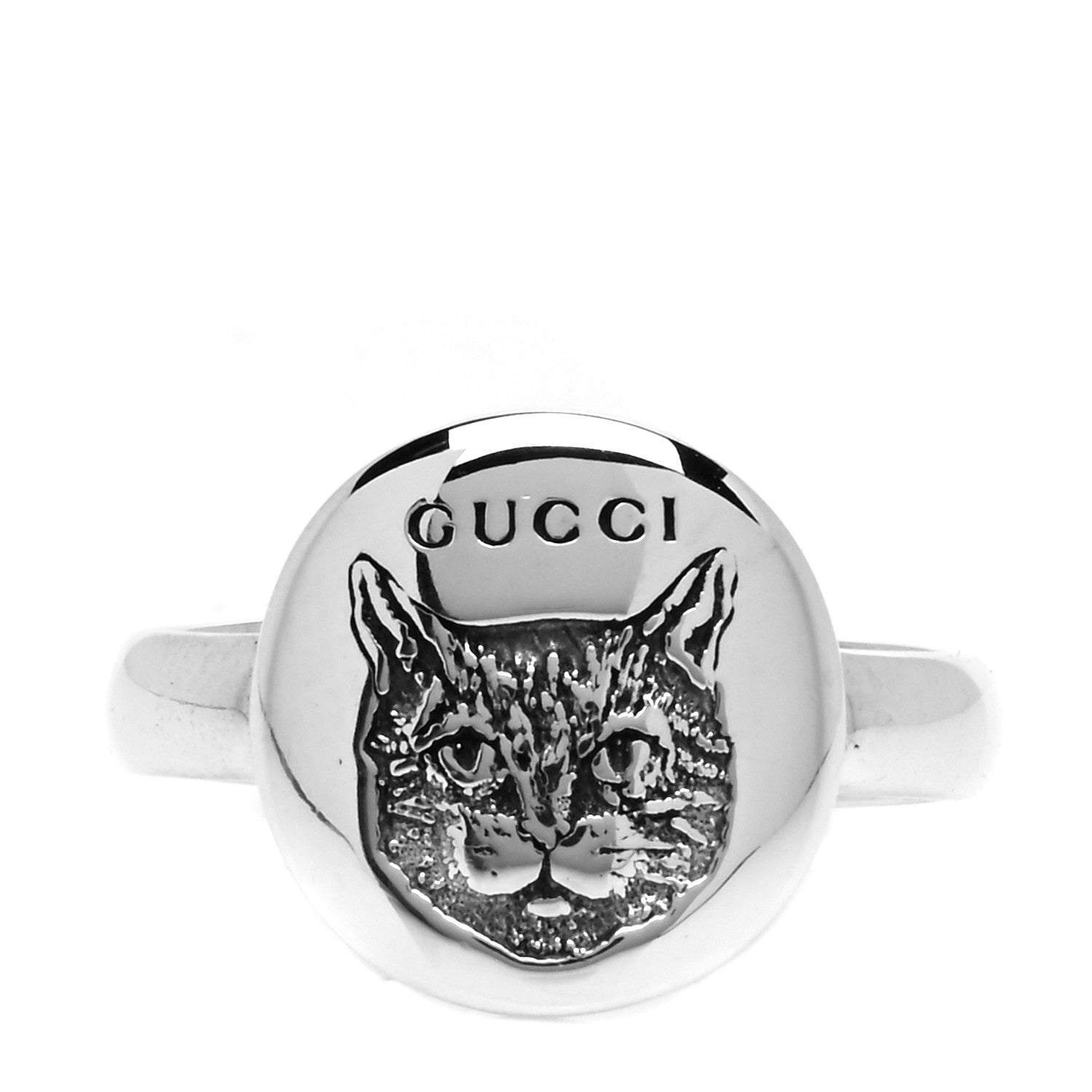 Gucci Sterling Silver Blind for Love Mystic Cat Ring 55 7.25 1 of 4