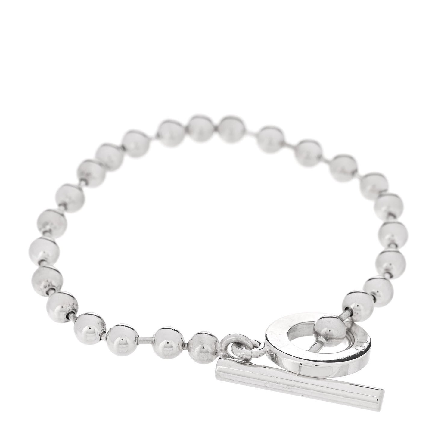 Sterling Silver Boule Bead Toggle Bracelet