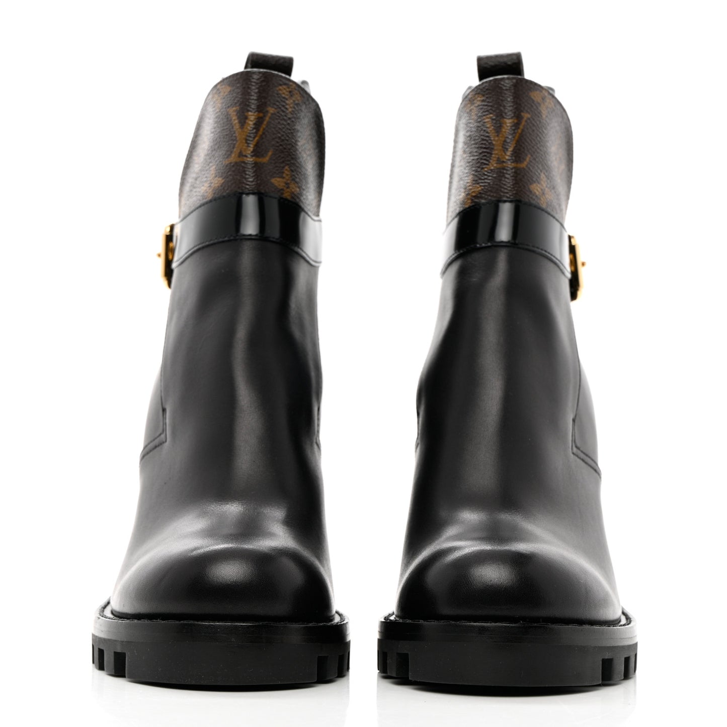 Calfskin Monogram Star Trail Ankle Boots 40 Black