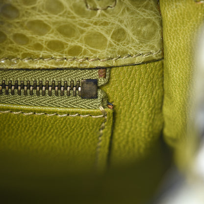 Hermes Shiny Alligator Kelly Sellier 32 Vert Chartreuse 27 of 40