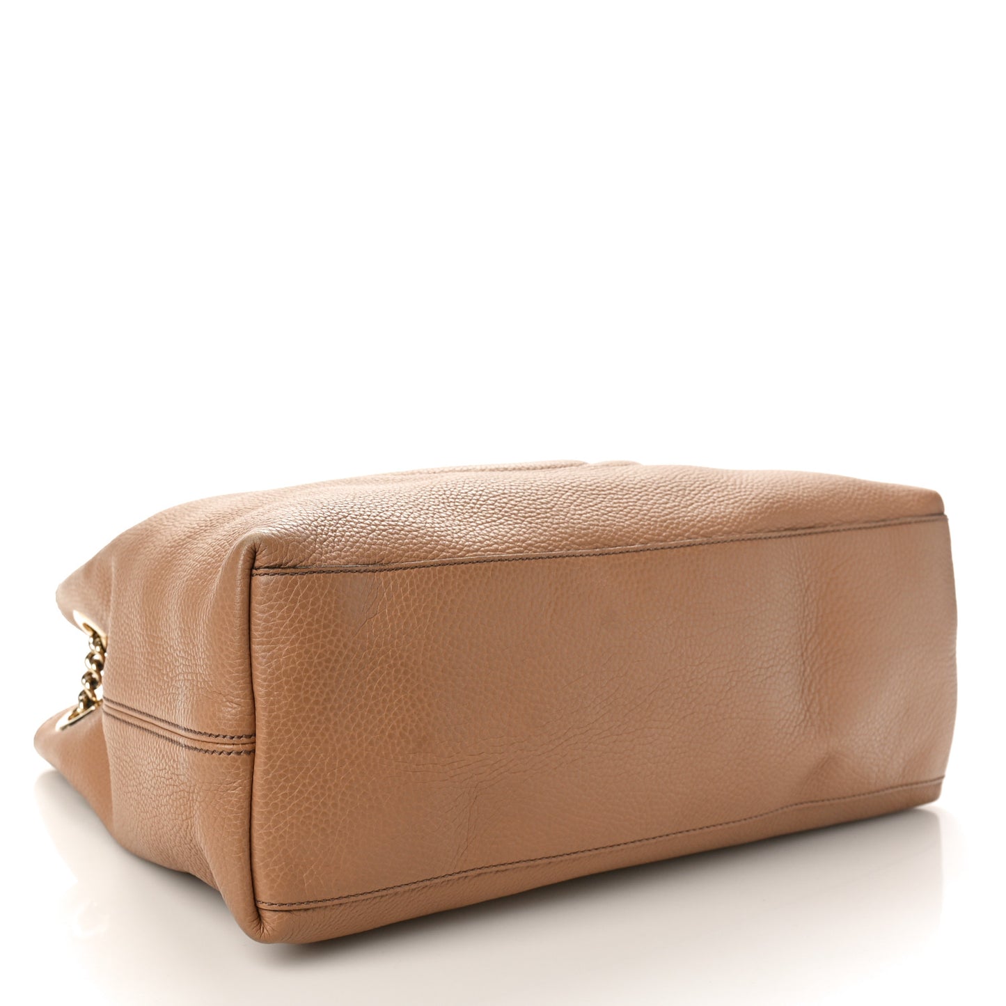 Pebbled Calfskin Medium Soho Chain Shoulder Bag Camelia