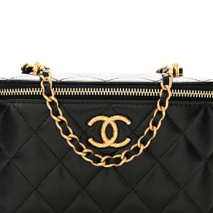 Chanel Lambskin Quilted Small CC Dynasty Vanity Case With Chain Black 8 of 13