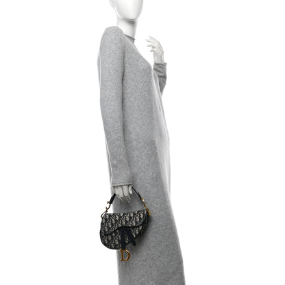 Christian Dior Oblique Mini Saddle Bag Blue 2 of 13