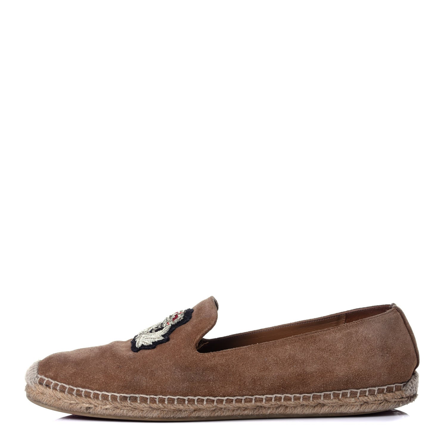 Christian Louboutin Calfskin Suede Mens Rivalion Flat Espadrilles 45 Brown 1 of 12