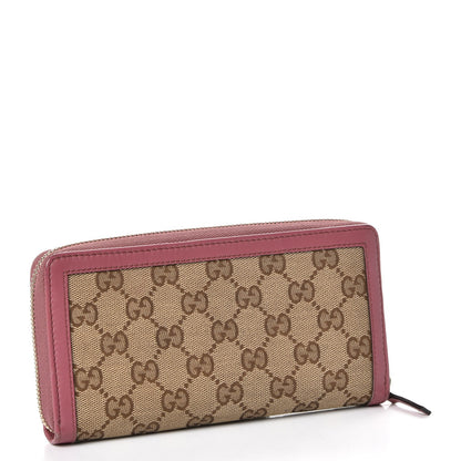 Gucci Monogram Margaux Calfskin Sukey Zip Around Wallet Beige Ebony Vintage Rose 3 of 9