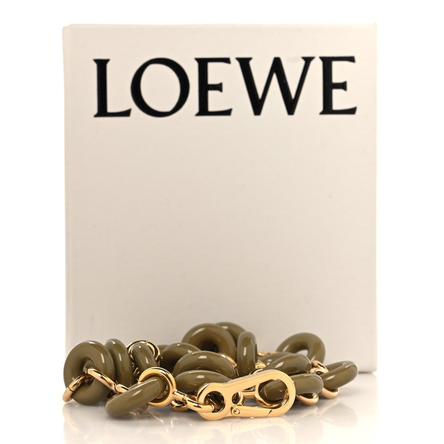 Brass Donut Chain Shoulder Strap Glay Green