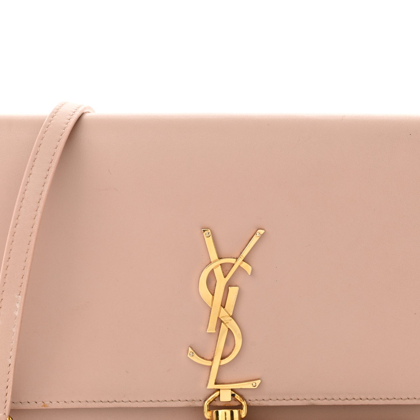 Smooth Calfskin Classic Monogram Kate Tassel Chain Wallet Pale Pink