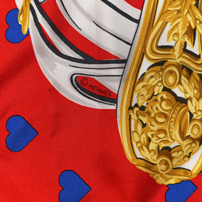 Hermes Silk Brides De Gala Love Scarf 90 Rouge Vif Marine White 4 of 4
