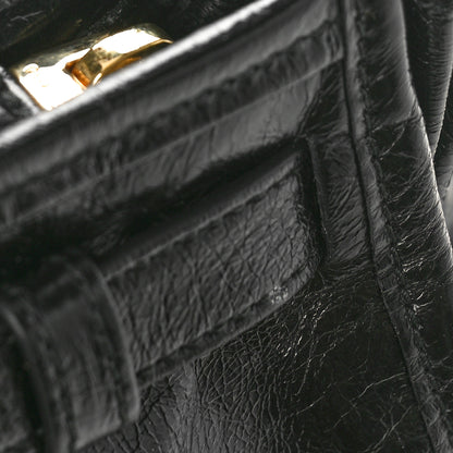 Prada Glossy Calfskin Triangle Large Bonnie Shoulder Bag Black 12 of 13