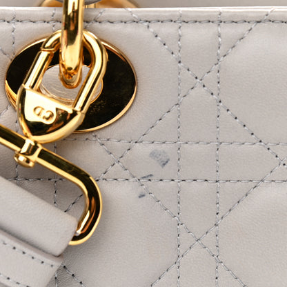 Christian Dior Lambskin Cannage Small Lady Dior Grey 10 of 11