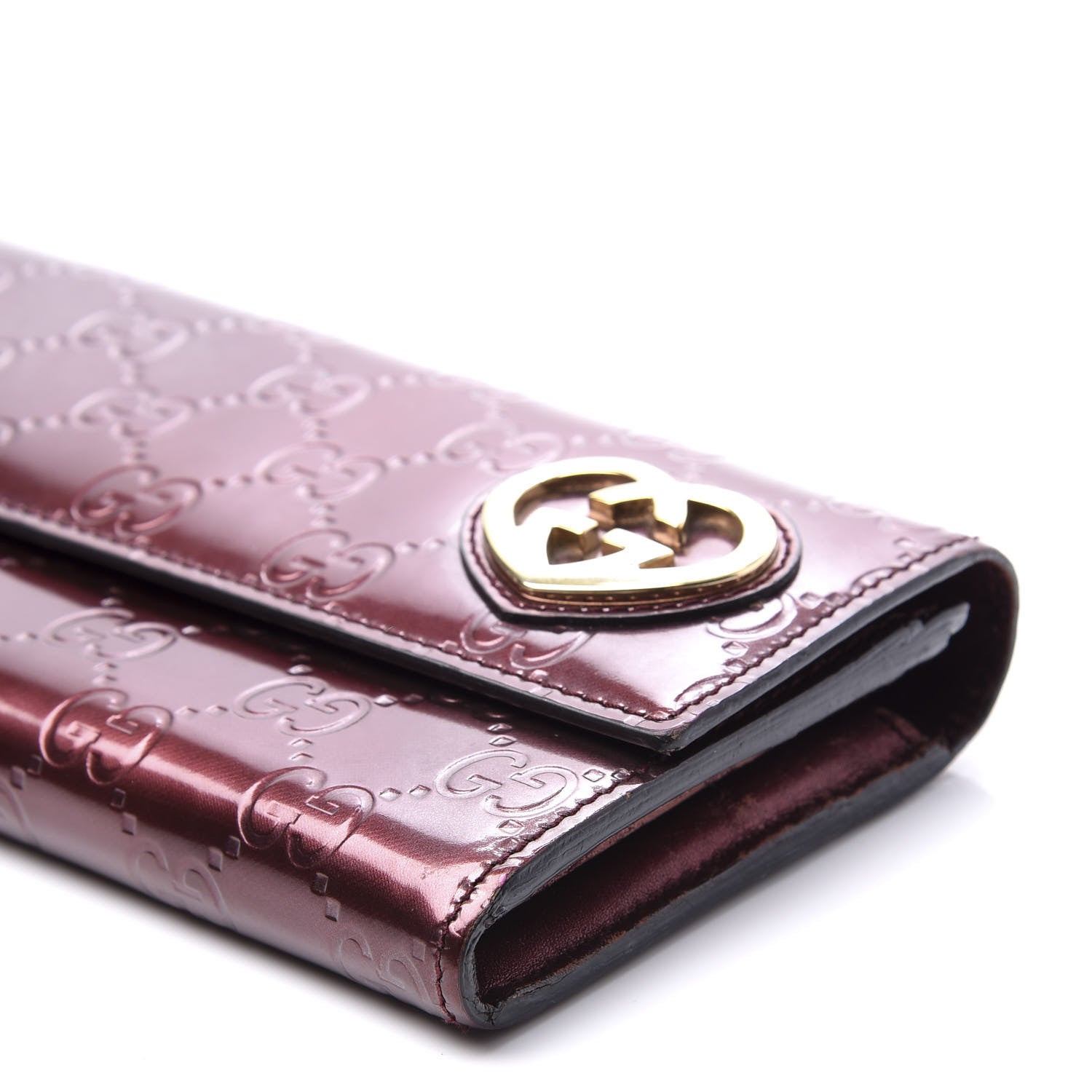 Gucci Shine Guccissima Lovely Heart Continental Wallet Scarlatto 11 of 11