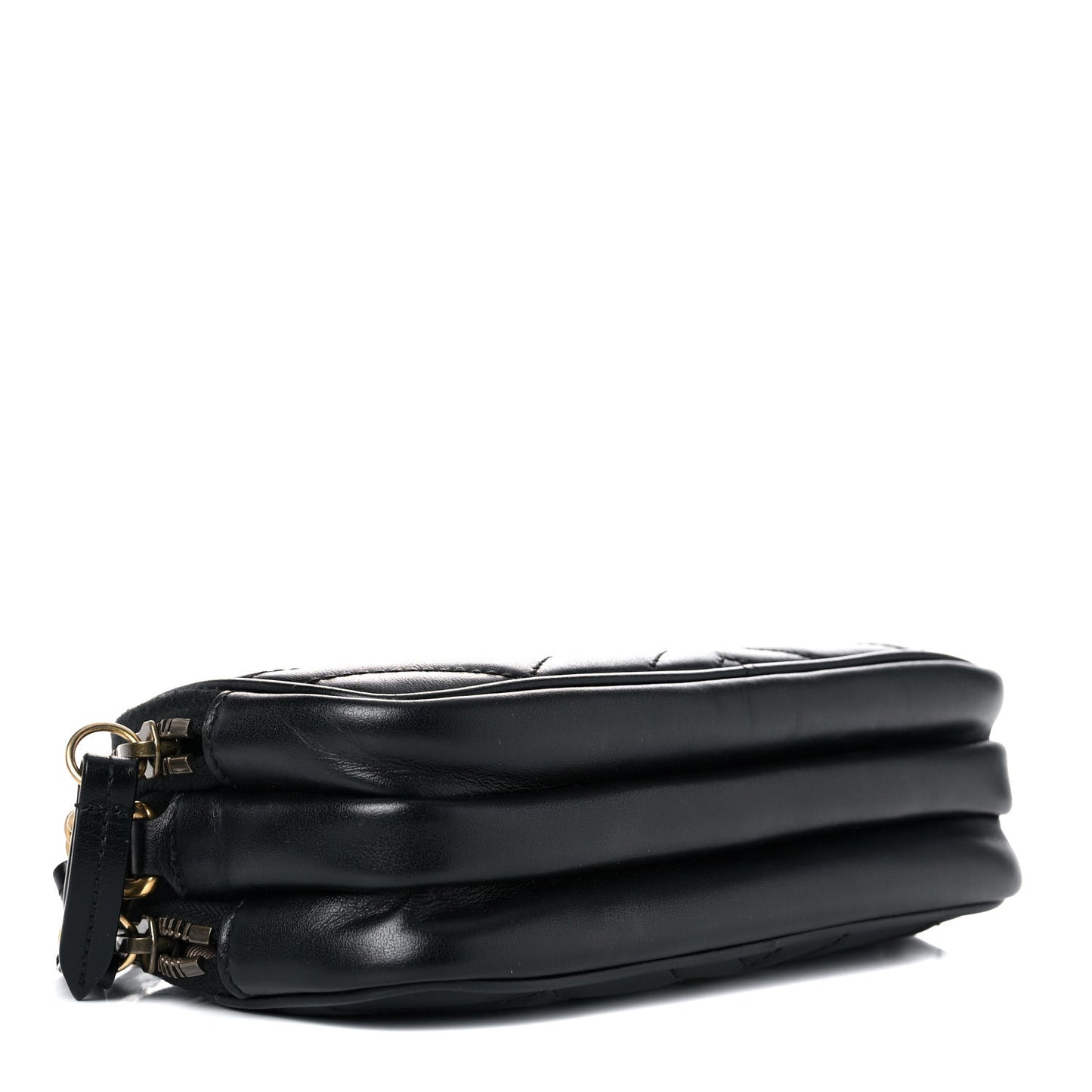 Calfskin Matelasse Mini GG Marmont Chain Crossbody Bag Black