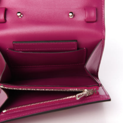 Hermes Villandry Calfskin Mini Cinhetic Wallet Rose Pourpre 5 of 9