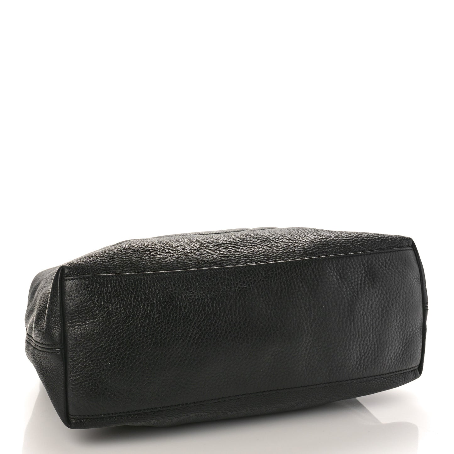 Pebbled Calfskin Medium Soho Chain Shoulder Bag Black