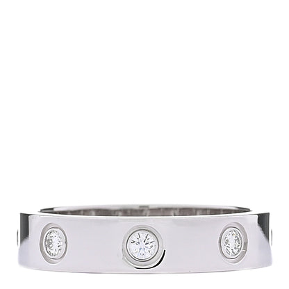 Cartier 18K White Gold 8 Diamond 4mm LOVE Wedding Band Ring 48 4.5 6 of 8