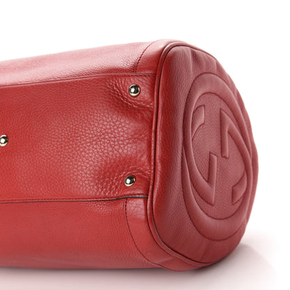 Gucci Pebbled Calfskin Medium Soho Boston Red 7 of 11