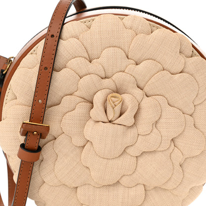 Valentino Garavani Canvas Calfskin Atelier 03 Rose Edition Round Crossbody Bag Natural 7 of 10
