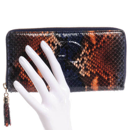 Gucci Python Soho Zip Around Wallet Blue Sienna 2 of 7
