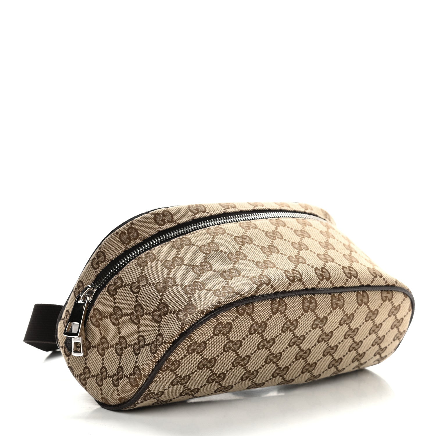 Gucci Monogram Dollar Calfskin Waist Pouch Beige Ebony Testa di Moro Marrone Scuro 4 of 9