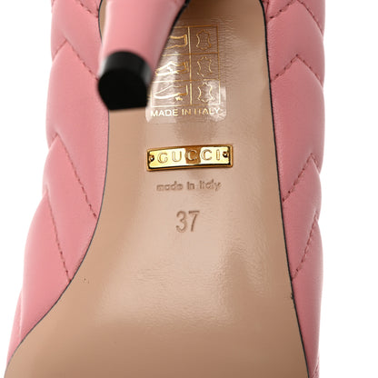 Gucci Nappa Charlotte Chevron Matelasse Double G 95mm Pumps 37 Wild Rose 8 of 9