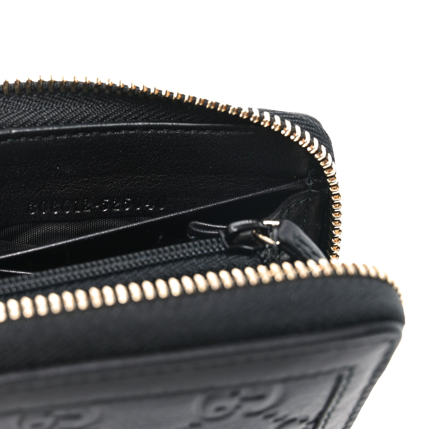 Gucci Guccissima Signature Sukey Zip Around Wallet Black 7 of 8