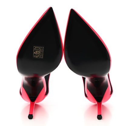 Saint Laurent Patent Anja 105 Ankle Strap Pointed Pumps 37.5 Fuxia Fluo 5 of 9
