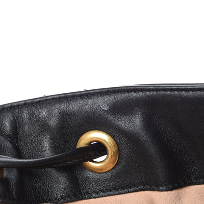 Gucci Calfskin Matelasse Sylvie Web GG Marmont Bucket Bag Black 9 of 11
