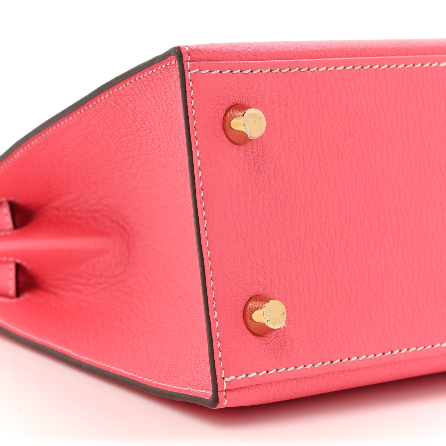 Hermes Chevre Mysore Horseshoe Kelly Sellier 25 Rose Lipstick Gris Pale 10 of 13