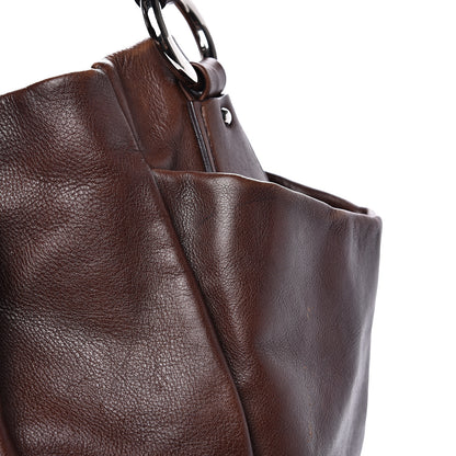 Prada Soft Calf Pleated Two Pocket Hobo Bruciato 17 of 19