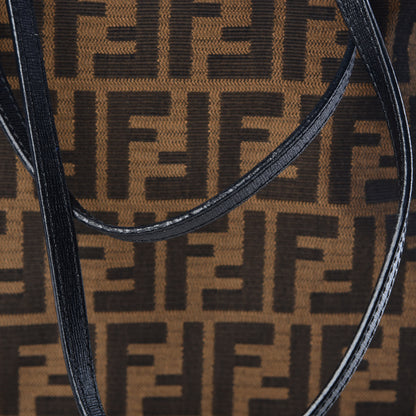 Fendi Zucca Vitello Elite Medium Roll Tote Tobacco Black 10 of 12
