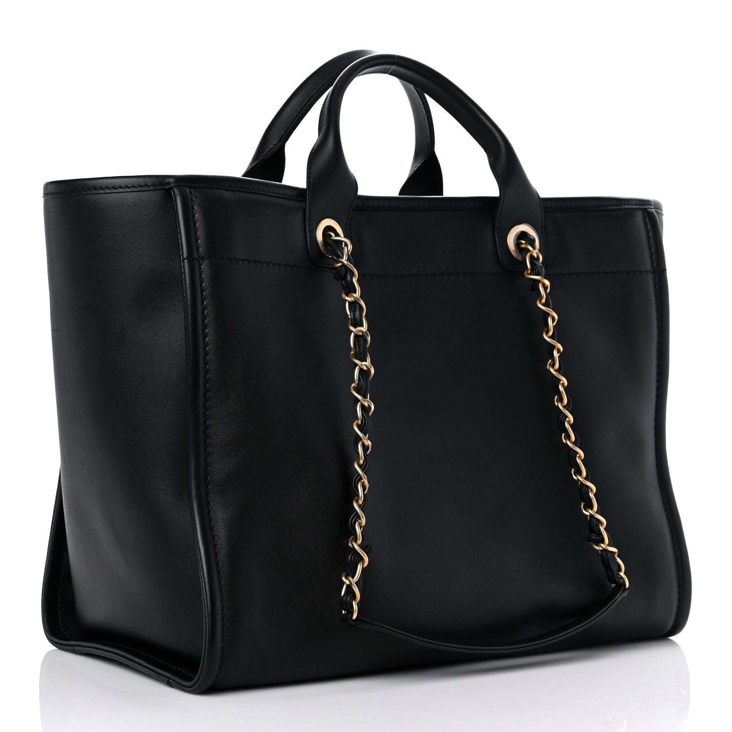 Chanel Calfskin Medium Deauville Tote Black Multicolor 4 of 10