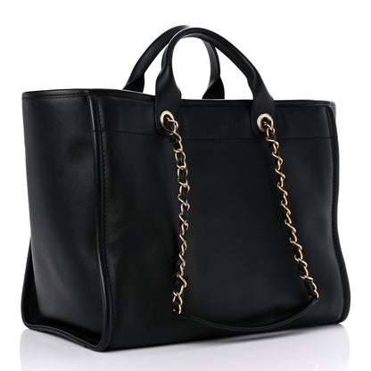 Chanel Calfskin Medium Deauville Tote Black Multicolor 4 of 10