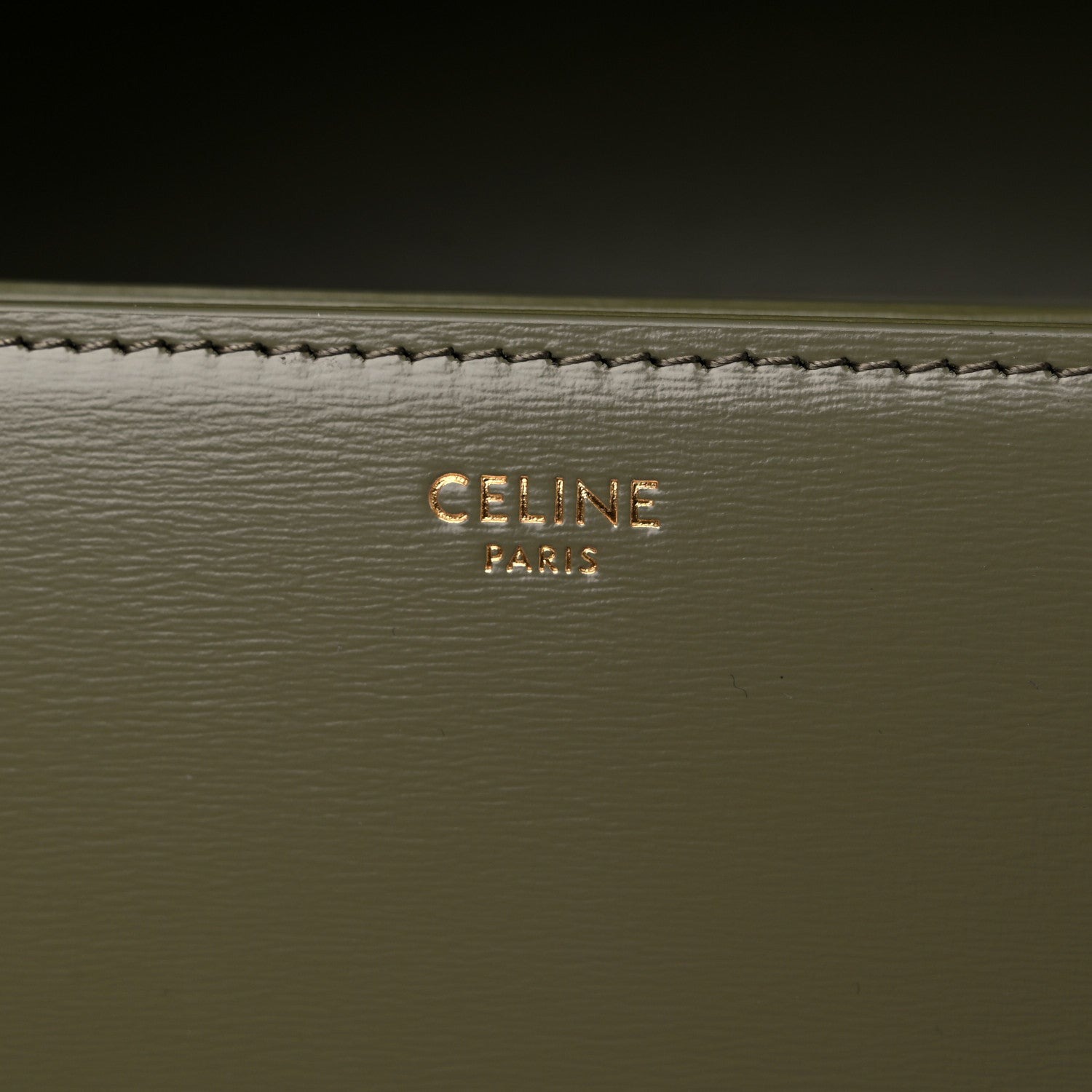 Celine Shiny Calfskin Medium Triomphe Soft Khaki 6 of 9