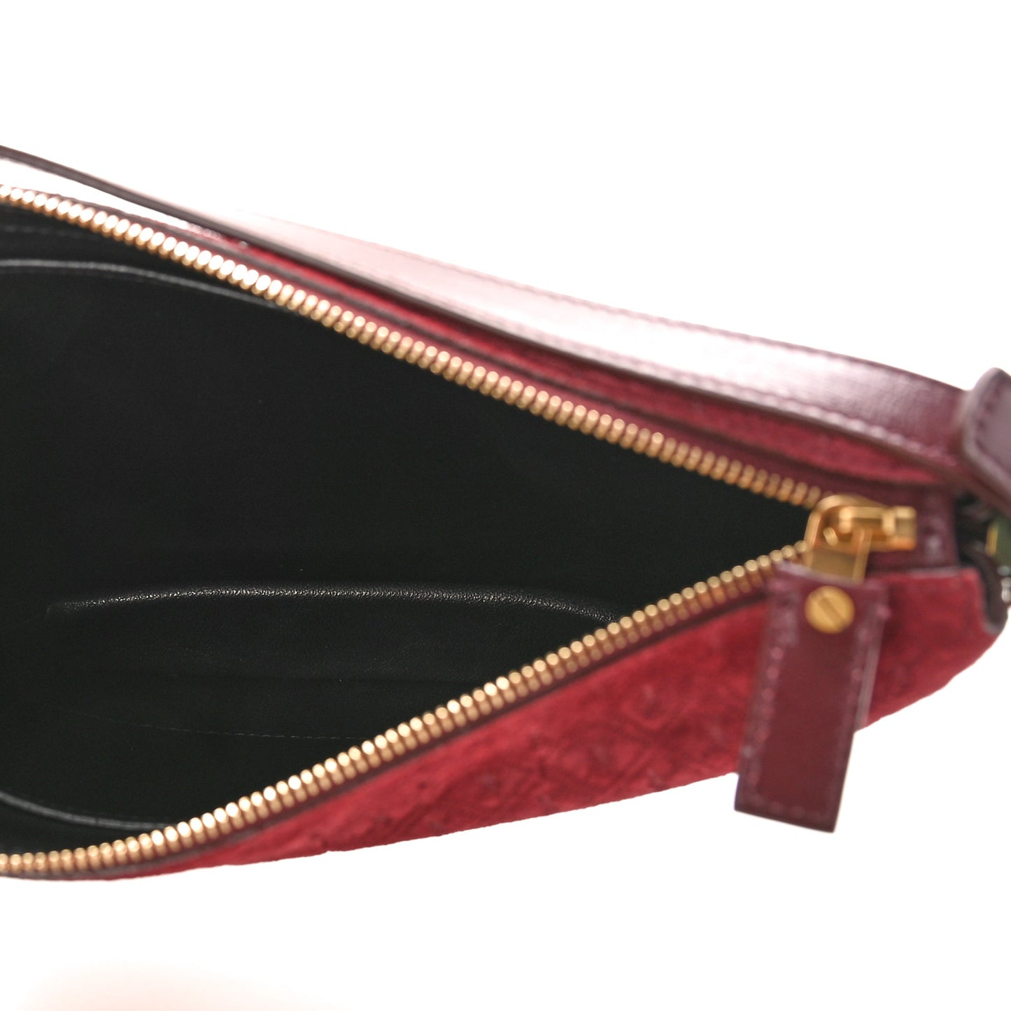 Suede All-Over Monogram Crossbody Burgundy
