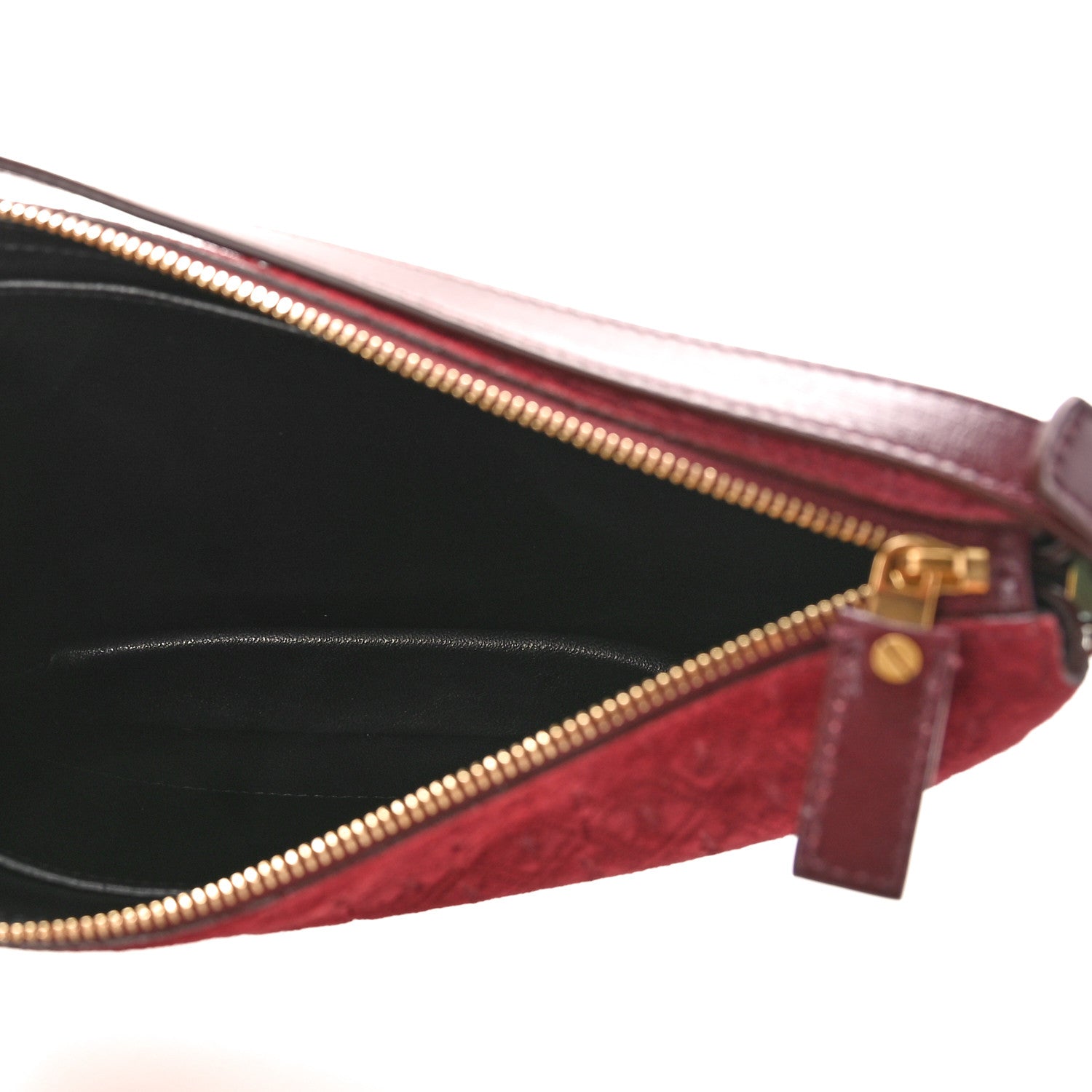 Saint Laurent Suede All-Over Monogram Crossbody Burgundy 5 of 8