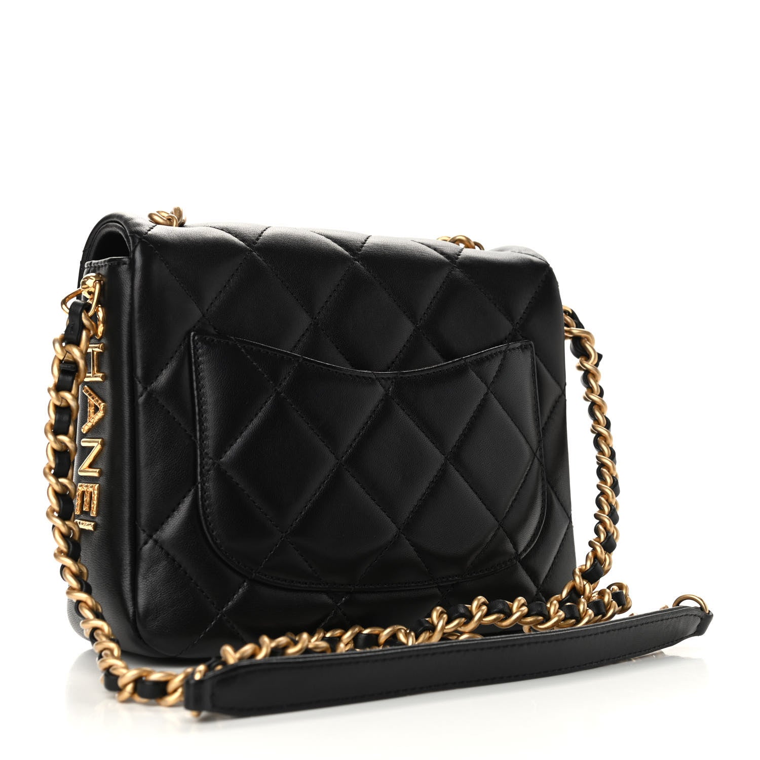 Chanel Lambskin Quilted Small Side Note Flap Black 3 of 9