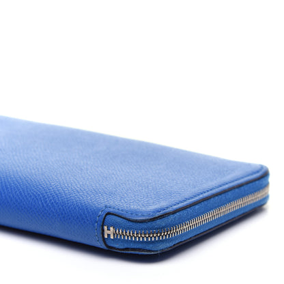 Hermes Epsom Silk'In Wallet Bleu Zellige Jaune Ambre 7 of 8