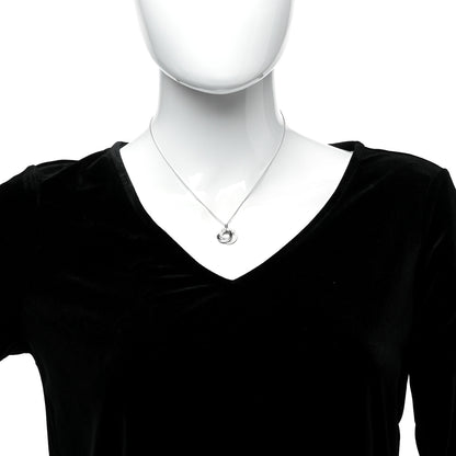 Tiffany 18K White Gold Diamond Triple Interlocking Circles Pendant Necklace 2 of 5