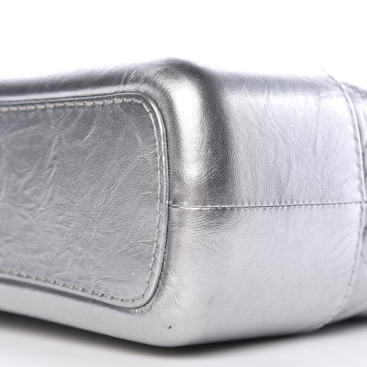 Metallic Lambskin Calfskin Quilted Medium Gabrielle Hobo Silver
